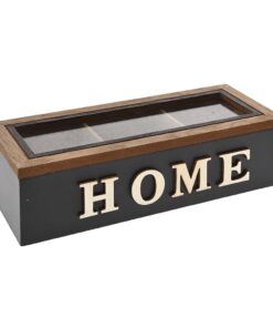 Κουτί Ξύλινο Μπεζ-Μαύρο iliadis 23x9x7εκ. 7752024home