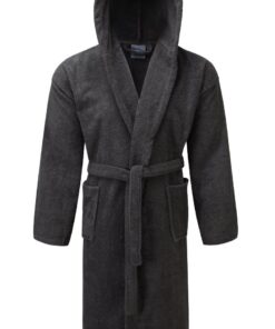 Μπουρνούζι Βαμβακερό Πετσετέ Με Κουκούλα Grey Extra Large 7010787-7XL24home