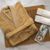 Μπουρνούζι Ενηλίκων Με Γιακά Βαμβακερό Extra Large Elegante Beige Sb home24home