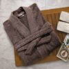 Μπουρνούζι Ενηλίκων Με Γιακά Βαμβακερό Extra Large Elegante Grey Sb home24home