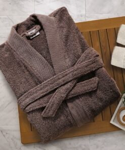 Μπουρνούζι Ενηλίκων Με Γιακά Βαμβακερό Extra Large Elegante Grey Sb home24home