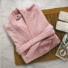 Μπουρνούζι Ενηλίκων Με Γιακά Βαμβακερό Medium Elegante Pink Sb home24home