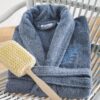 Μπουρνούζι Ενηλίκων Με Γιακά Βαμβακερό Medium Primus Sky Blue SB HOME24home