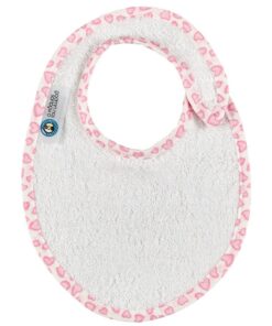 Σαλιάρα Βαμβακερή Μικρή Λευκή Cuore Pink24home