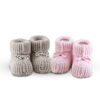 Σετ 2 Ζεύγη Πλεκτά Παπουτσάκια Αγκαλιάς Baby Shoes No 9 Pink-Grey SB HOME24home