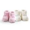 Σετ 2 Ζεύγη Πλεκτά Παπουτσάκια Αγκαλιάς Baby Shoes No1 Ecru-Pink SB HOME24home