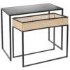 Σετ 2τμχ Τραπεζάκι Μεταλλικό-Ψάθινο iliadis 60x30x50εκ. 7684324home