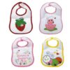 Σετ 4τμχ Σαλιάρες Βαμβακερές Αδιάβροχες Senses Baby Bibs Pink No 2 SB HOME24home