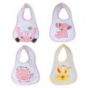 Σετ 4τμχ Σαλιάρες Βαμβακερές Αδιάβροχες Senses Baby Bibs Pink No 4 SB HOME24home