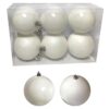 Σετ Μπάλες 6τμχ Λευκές Shiny-Glitter Δ7εκ. Xmasfest 93-252224home