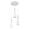 GloboStar® DILLON 00627 Μοντέρνο Κρεμαστό Φωτιστικό Οροφής Τρίφωτο 3 x E27 Λευκό Μεταλλικό Καμπάνα Φ26 x Υ130cmGlobostar
