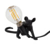 GloboStar® MOUSE 00675 Vintage Επιτραπέζιο Φωτιστικό Πορτατίφ Λαμπατέρ Μονόφωτο με Ντουί 1 x E14 AC 230V Μαύρο Πλαστικό Μ13 x Π4 x Υ7cmGlobostar