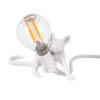 GloboStar® MOUSE 00676 Vintage Επιτραπέζιο Φωτιστικό Πορτατίφ Λαμπατέρ Μονόφωτο με Ντουί 1 x E14 AC 230V Λευκό Πλαστικό Μ13 x Π4 x Υ7cmGlobostar