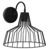 GloboStar® TRIUMPH 01117 Vintage Industrial Φωτιστικό Τοίχου Απλίκα Μονόφωτο Μαύρο Μεταλλικό Πλέγμα Καμπάνα Φ30 x Μ35 x Π30 x Υ32cmGlobostar