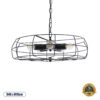 GloboStar® HELIX 01164 Vintage Industrial Κρεμαστό Φωτιστικό Οροφής Πολύφωτο Μαύρο Μεταλλικό Πλέγμα Φ46 x Y13cmGlobostar