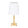 GloboStar® NAPHIE 01208 Κλασικό Επιτραπέζιο Φωτιστικό Πορτατίφ Μονόφωτο 1 x E27 Ξύλινο με Λευκό Καπέλο Φ21 x Υ42cmGlobostar