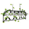GloboStar® NEST 01255 Vintage Industrial Κρεμαστό Φωτιστικό Οροφής Πολύφωτο 4 x E27 Mαύρο Μεταλλικό Πλέγμα Μ105 x Π36.5 x Y37cmGlobostar