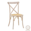 Καρέκλα Dylon pakoworld white wash ξύλο οξιάς-έδρα φυσικό rattan 48x52x89εκPakoworld