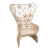 Πολυθρόνα Jake Inart με μπεζ μαξιλάρι-φυσικό rattan 110x82x145εκPakoworld