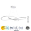 GloboStar® DEXTER 60918 Κρεμαστό Φωτιστικό Οροφής Design LED CCT 120W 13440lm 300° AC 220-240V - Εναλλαγή Φωτισμού μέσω Τηλεχειριστηρίου All In One Ψυχρό 6000k+Φυσικό 4500k+Θερμό 2700k Dimmable Φ103cm - Λευκό - 3 Years WarrantyGlobostar