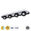 GloboStar® NESPO 61214 Φωτιστικό Οροφής Linear Design LED CCT με Κινούμενα Σποτ LED Spot Downlight 48W 5376lm 360° & 45° AC 220-240V - Εναλλαγή Φωτισμού μέσω Διακόπτη On/Off All In One Ψυχρό 6000k+Φυσικό 4500k+Θερμό 2700k Μ80 x Π13 x Υ6.5cm - ΜαύροGlobostar