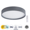 GloboStar® NARNIA 61260 Πλαφονιέρα Οροφής LED CCT 100W 11500lm 120° AC 220-240V - Εναλλαγή Φωτισμού μέσω Τηλεχειριστηρίου All In One Ψυχρό 6000k+Φυσικό 4500k+Θερμό 2700k Dimmable Φ60 x Υ10cm - Γκρι Ανθρακί - 3 Years WarrantyGlobostar