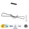 GloboStar® DOLORES 61279 Κρεμαστό Φωτιστικό Οροφής Design LED CCT 105W 11760lm 300° AC 220-240V - Εναλλαγή Φωτισμού μέσω Τηλεχειριστηρίου All In One Ψυχρό 6000k+Φυσικό 4500k+Θερμό 2700k Dimmable Μ110 x Π17 x Υ17.5cm - Μαύρο - 3 Years WarrantyGlobostar