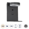GloboStar® CROWN 61372 Μοντέρνο Φωτιστικό Τοίχου - Απλίκα Ξενοδοχείου Bed Side LED 5W 550lm 120° AC 220-240V - Reading Light - Φορτιστής USB 3A - Μ15 x Π15 x Υ23cm - Φυσικό Λευκό 4500K - Γκρι ΑνθρακίGlobostar