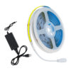 GloboStar® 70417 Σετ Ταινία COB LED 5m 48W/5m 308LED/m 864lm/m 120° DC 12V IP20 με Τροφοδοτικό Ψυχρό Λευκό 6000KGlobostar