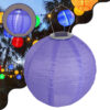 GloboStar® 71597 Αυτόνομο Ηλιακό Φωτιστικό Υφασμάτινη Μωβ Μπάλα Φ30cm LED SMD 1W 100lm με Ενσωματωμένη Μπαταρία 1200mAh - Φωτοβολταϊκό Πάνελ με Αισθητήρα Ημέρας-Νύχτας Αδιάβροχο IP65 Ψυχρό Λευκό 6000KGlobostar