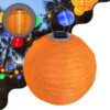 GloboStar® 71598 Αυτόνομο Ηλιακό Φωτιστικό Υφασμάτινη Πορτοκαλί Μπάλα Φ30cm LED SMD 1W 100lm με Ενσωματωμένη Μπαταρία 1200mAh - Φωτοβολταϊκό Πάνελ με Αισθητήρα Ημέρας-Νύχτας Αδιάβροχο IP65 Ψυχρό Λευκό 6000KGlobostar
