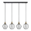 SE21-BR-10-4BL-GR12 MAGNUM FLEX Bronze Metal Pendant Black Metal Grid+Homelighting