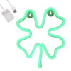GloboStar® 78572 Φωτιστικό Ταμπέλα Φωτεινή Επιγραφή NEON LED Σήμανσης FOUR LEAF CLOVER 5W με Καλώδιο Τροφοδοσίας USB - Μπαταρίας 3xAAA (Δεν Περιλαμβάνονται) - ΠράσινοGlobostar