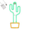 GloboStar® 78574 Φωτιστικό Ταμπέλα Φωτεινή Επιγραφή NEON LED Σήμανσης CACTUS 5W με Καλώδιο Τροφοδοσίας USB - Μπαταρίας 3xAAA (Δεν Περιλαμβάνονται) - Πράσινο - ΚίτρινοGlobostar