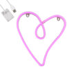 GloboStar® 78594 Φωτιστικό Ταμπέλα Φωτεινή Επιγραφή NEON LED Σήμανσης CALLIGRAPHIC HEART LINE 5W με Καλώδιο Τροφοδοσίας USB - Μπαταρίας 3xAAA (Δεν Περιλαμβάνονται) - ΡοζGlobostar