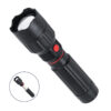 GloboStar® 79019 Φορητός Φακός Χειρός LED COB 3W Front + 3W Side 300lm Zoom 1° έως 60° Μοιρών Πτυσσόμενος με 3 Modes Αδιάβροχο IP54 Ψυχρό Λευκό 6000KGlobostar
