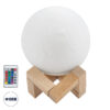 GloboStar® MOON 79618 Μοντέρνο Επιτραπέζιο Φωτιστικό Πορτατίφ LED 2W 120lm 360° DC 5V - Εναλλαγή Φωτισμού μέσω Τηλεχειριστηρίου & Αφής - Dimmable - RGBW - Φ10 x Υ13.5 - ΛευκόGlobostar