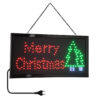 GloboStar® 75694 Φωτιστικό Ταμπέλα LED Σήμανσης MERRY CHRISTMAS WITH TREE με Πρίζα AC 230V Μ48xΠ25xΥ2cmGlobostar