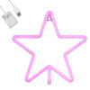 GloboStar® 78586 Φωτιστικό Ταμπέλα Φωτεινή Επιγραφή NEON LED Σήμανσης STAR 5W με Καλώδιο Τροφοδοσίας USB - Μπαταρίας 3xAAA (Δεν Περιλαμβάνονται) - ΡοζGlobostar