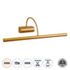 GloboStar® TROIS 60439 Μοντέρνο Φωτιστικό Τοίχου - Απλίκα Καθρέπτη Μπάνιου - Πίνακα LED 12W 1400lm 120° AC 220-240V IP44 Μ60 x Π24 x Υ18cm - Φυσικό Λευκό 4500K - Χάλκινο - 3 Χρόνια ΕγγύησηGlobostar