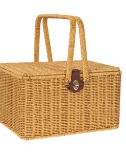 Καλάθι Πικ Νικ Rattan-Πλαστικό Κρεμ iliadis 35x26x26/33εκ. 8594124home