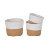 Καλάθι Σετ 3τμχ Ψάθινο Natural-Λευκό 19x16εκ.-17x14εκ.-15x12εκ. iliadis24home