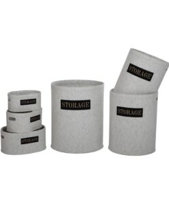 Καλάθι Σετ 6τμχ Τσόχινα Ανοιχτό Γκρι STORAGE 48x35x55εκ.-26x18x14εκ. iliadis 8576724home