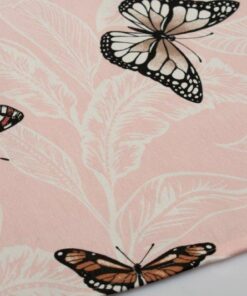 Καρές Εμπριμέ Polycotton Αλέκιαστος 90x90εκ. Butterfly 450 Coral DimCol24home