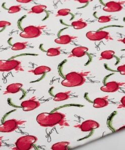 Καρές Εμπριμέ Polycotton Αλέκιαστος 90x90εκ. Cherry 456 White-Red DimCol24home