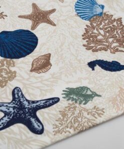 Καρές Εμπριμέ Polycotton Αλέκιαστος 90x90εκ. Coral Reef 475 Ecru DimCol24home