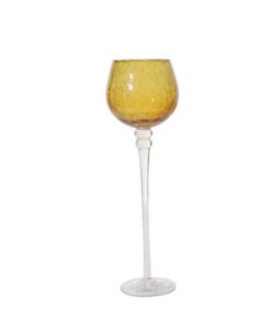 Κηροπήγιο Γυάλινο Κρακελέ Μελί 25εκ. Royal Art AAN4100/25A24home