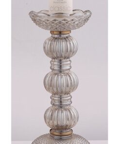 Κηροπήγιο Γυάλινο-Μεταλλικό PAPSHOP 12x24εκ. ZY1824home