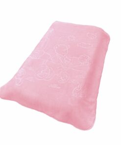 Κουβέρτα Κούνιας Βελουτέ Polyester 110x140εκ. Bicycle Bear 17 Pink DimCol24home