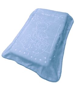 Κουβέρτα Κούνιας Βελουτέ Polyester 110x140εκ. Sweet Bear 11 Blue DimCol24home